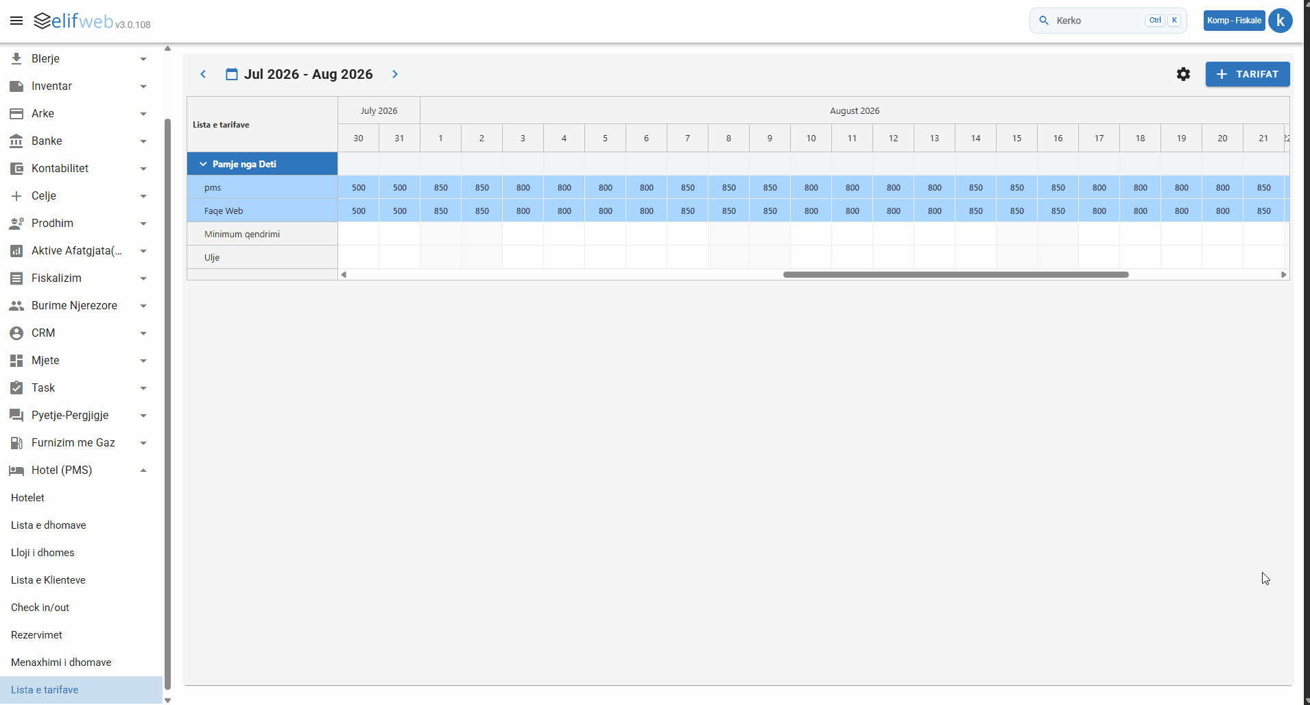 Create rates based on the date ranges you want.